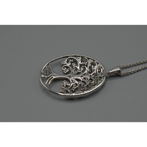 Kay Tree of Life Pendant Necklace Vermeil 925 JWBR KA1772 11" Sterling Silver - Picture 5 of 10